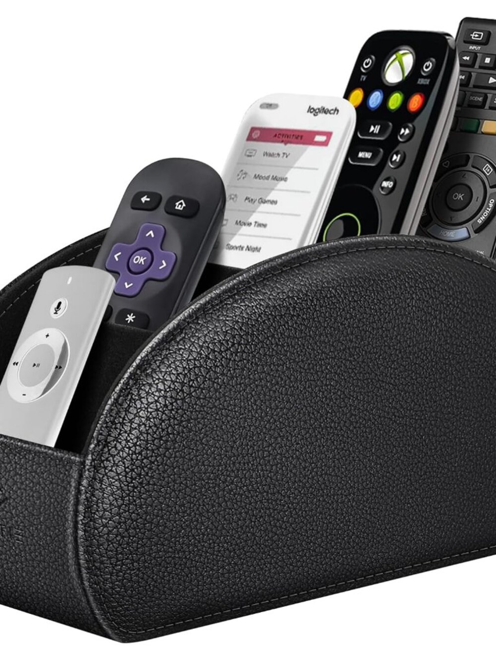 Remote Control Holder with 6 Compartments Vegan Leather